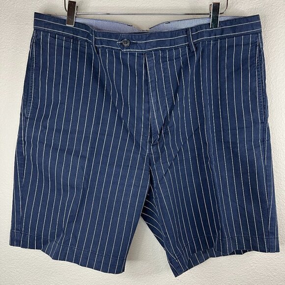 Cremieux Newport Shorts Men's Set of 2 - 1 Blue & 1 Beige Pinstripe Size 40 - Picture 1 of 9